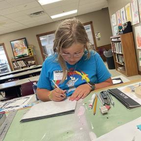 9-Year-Old Rowan Lambertz of Concordia Enrolled in Three Classes Offered During Thor Days at Cloud County Community College in Concordia This Week