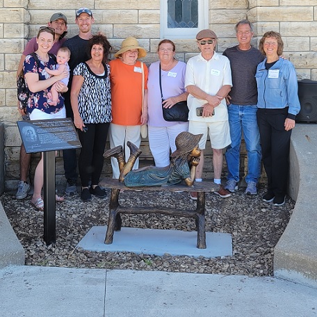 Members of the Roney Family Unveiled the 37th Orphan Train Rider Statue at Concordia's Brown Grand Theatre on Friday, June 3rd