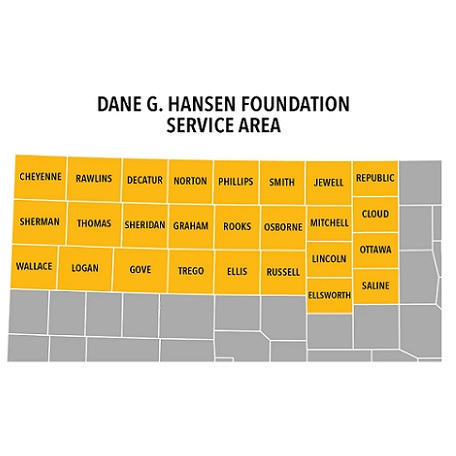 Dane G. Hansen Foundation’s 26-County Service Area