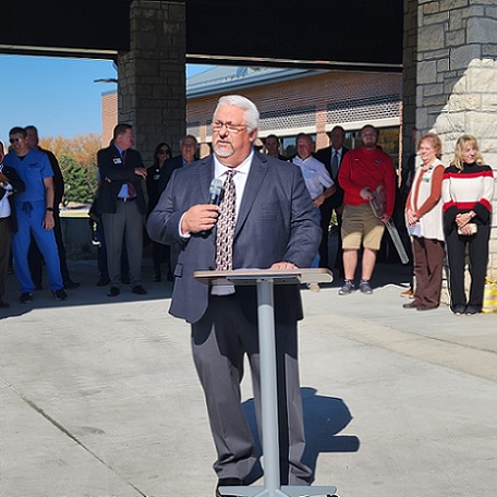 Dave Garnas, Administrator, Speaks at the Grand Opening Celebration of the North Central Kansas Medical Center on Friday, October 28th