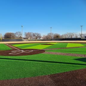 A New Turf Infield Has Been Installed on Doyen Field at the Concordia Sports Complex This Winter