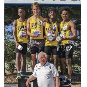 Cloud County's Distance Medley Relay Team of Raziel Patton, Mason Schurr, Quwayne Reid, and Mokgothu Combined to Post a Time of 10:23.55 at the 2023 KU Relays