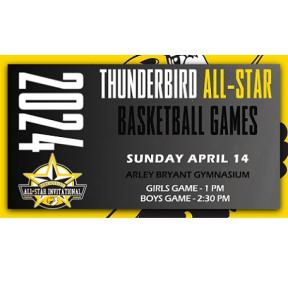 The 2024 Thunderbird All-Star Invitational will be Held on Sunday, April 14th at Arley Bryant Gymnasium on Cloud County Community College's Concordia Campus